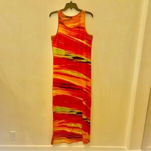 VICCI Germany Multicolor Sleeveless Maxi Dress – Diagonal Stripes.
